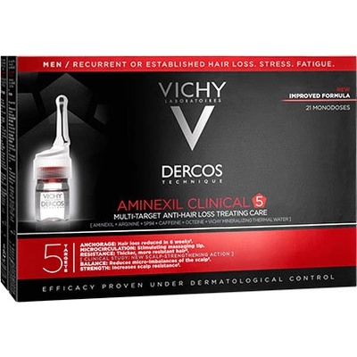 Vichy Dercos Aminexil Clinical 5 pre mužov Loss Treating Care 21 x 6 ml