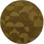 Flair Rugs Тъмнозелен ръчно изработен вълнен кръгъл килим ø 160 cm Gigi - Flair Rugs (503119382681)