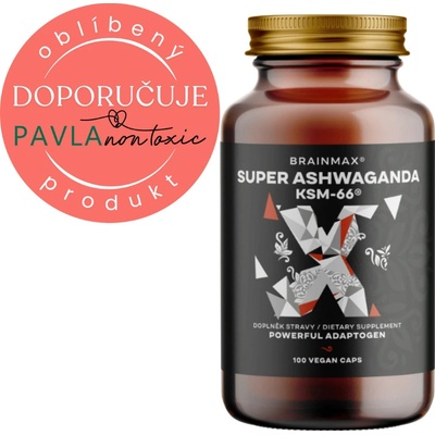 BrainMax Super Ashwagandha extrakt KSM-66 100 rostlinných kapslí