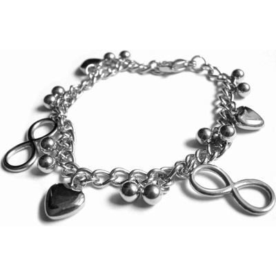 Steel Jewelry náramek s přívěsky srdce a nekonečno z chirurgické oceli NR140922