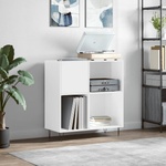 vidaXL Шкаф за винилови плочи бял гланц 84, 5x38x89 см инженерно дърво (831774)