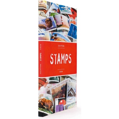 Leuchtturm Zásobník na známky STAMPS červený - A4, 32 str., černé listy