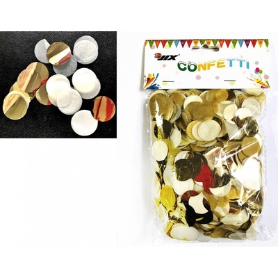 Konfety kolieska 50g zlaté bílé