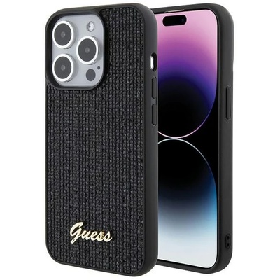 GUESS GUHCP15LPMSDGSK iPhone 15 Pro 6, 1" черен твърд калъф Disco Metal Script (GUHCP15LPMSDGSK)