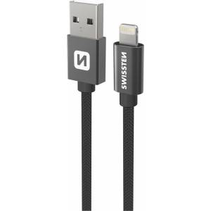 SWISSTEN Textile USB / Lightning 1, 2 m Цвят: черен