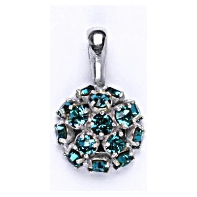 Čištín Stříbrný přívěšek se Swarovski krystaly blue zirkon,půlkoule,P 1337