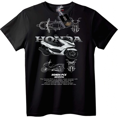 NOONEBRAND Тениска Скутер Honda PCX - L, White