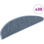 vidaXL Самозалепващи стелки за стълби, сизал, 30 бр, 56x17x3 см, сини (3365862)