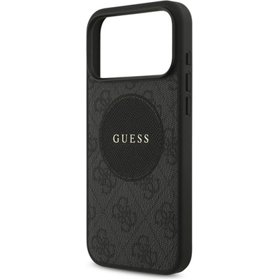 CG Mobile iPhone 17 Pro Max GUESS 4G CIRCLE CLASSIC LOGO Силиконов удароустойчив протектор за телефон MagSafe, черен GUHMP17XP4PGRSGK (GUHMP17XP4PGRSGK)