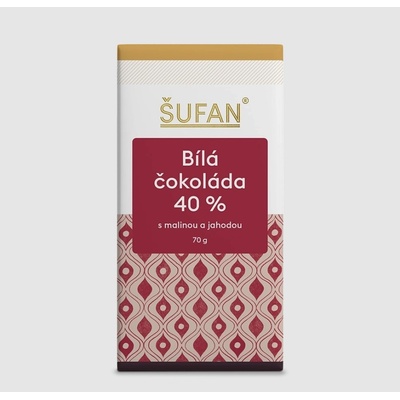 Šufan Bílá 40% s malinou a jahodou 70 g