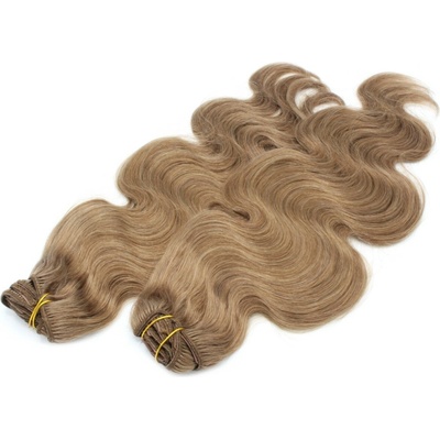 Vlnitý clip in maxi set 53cm pravé ľudské vlasy - REMY 200g - svetlo hnedá