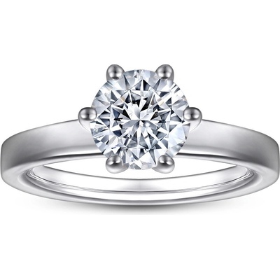 Lunica Zásnubní stříbrný prstýnek SOLITARE 0599 6