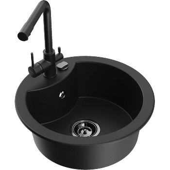 Mexen Diego гранитна кухненска мивка с 1 корито с кухненски смесител Duero, (6512-77-671600-70-B)