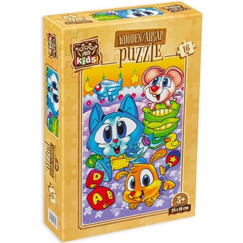Art Puzzle Дървен пъзел Art Puzzle от 16 части - Сладки животинки (5859)