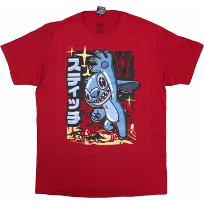 Tričko Lilo & Stitch Japanese Stitch Červená