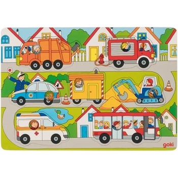 Image 1 of Goki Дървен пъзел Goki - На улицата, с фон (57474)