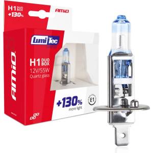  Комплект от 2бр. халогенни крушки H1 12V 55W LumiTec LIMITED +130% бяла светлина