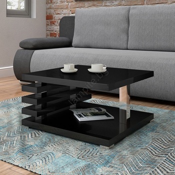 Image 1 of Mirjan24 Масичка за кафе KYOTO 31x60 cm лъскаво черен (MJ0016)