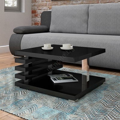 Mirjan24 Масичка за кафе KYOTO 31x60 cm лъскаво черен (MJ0016)