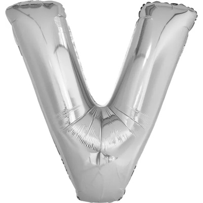 Amscan Фолиев балон буква V сребърен 86 см