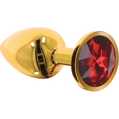 TABOOM Bondage in Luxury Butt Plug with Diamond Jewel Gold-Red L