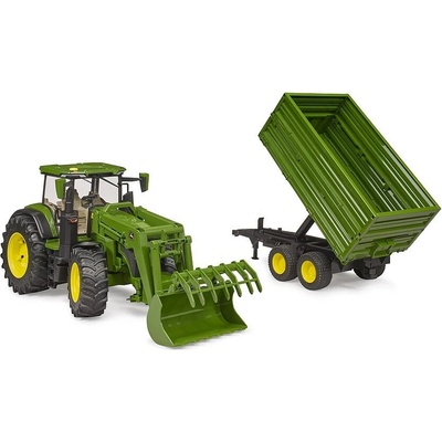 Bruder 3155 John Deere 7R 350 s čelním nakladačem a přívěsem