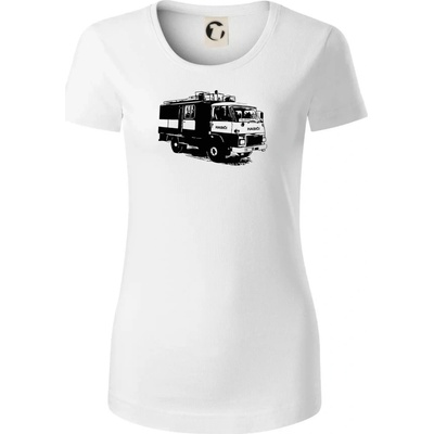 Hasičské auto Hasiči Dámské triko z organické bavlny Origin GOTS Bílá – Zboží Mobilmania