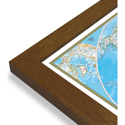 National Geographic Svět - nástěnná mapa Classic 111 x 77 cm Varianta: mapa v dřevěném rámu, Provedení: Pegi tmavý ořech