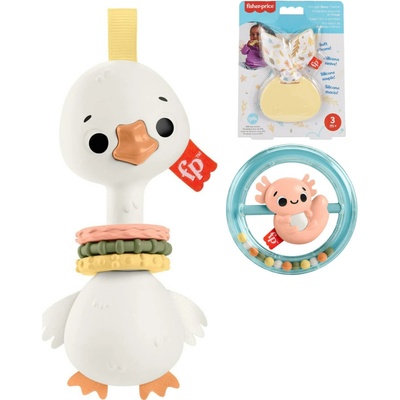 FISHER PRICE Baby kousátko / chrastítko zvířátko 3 druhy pro miminko – Hledejceny.cz