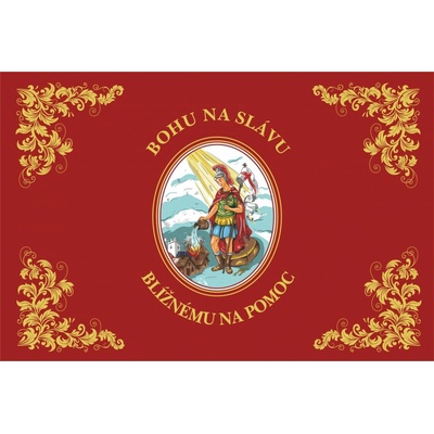 Hasičská vlajka s Floriánom - 100x150cm Luxflag - tunel, karabína
