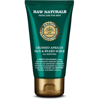 Raw Naturals Raw Naturals, Apricot Face & Beard Scrub, Vegan, Exfoliating Scrub, 75 ml