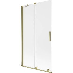 Mexen Velar параван за вана 2-крилен плъзгащ се 100 x 150 cm, матиран, златен - 896-100-000-31-50 (896-100-000-31-50)