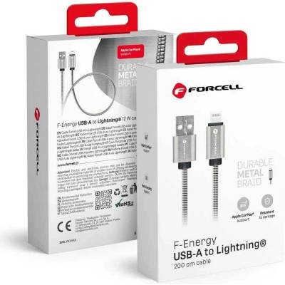 F-Energy C236 USB A na Lightning 2,4A 12W 2m stříbrný