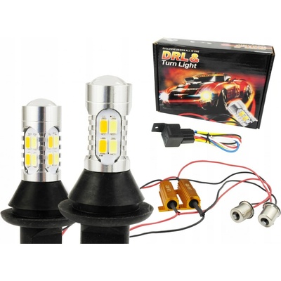 Interlook 2-v-1 DRL s kontrolkou | 20 žárovek SMD 5730 | LED světla pro denní svícení | STROJ 12V 1174 | Zboží Auto