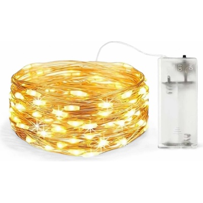 senzanakupy Vánoční mikro řetěz na baterie 3,5 m 35 LED teplá bílá