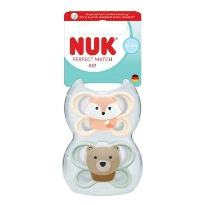 NUK Perfect Match AIR dudlík FOX/BEAR 2ks