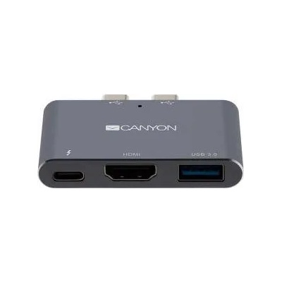 CANYON Докинг станция CANYON DS-1 Multiport за MacBook, 3 порта, 1 x Thunderbolt 3, 1 x HDMI, 1 x USB3.0, CNS-TDS01DG