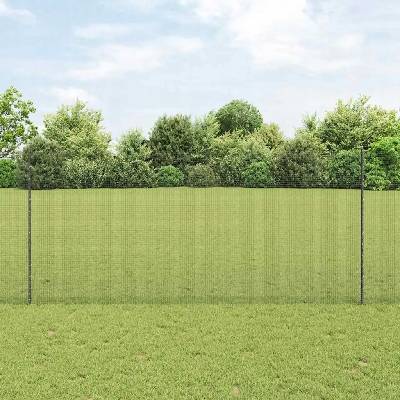 VidaXL Plot s sloupkem Šedá 1,4 x 25 m Ocel a PVC