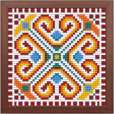 Bright Toys Мозайка с пиксели - Българска шевица, 48x48 пиксела, с рамка - Мотив 2 (BE48002-F)