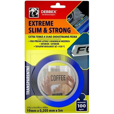 Den Braven Oboustranná páska Extreme Slim Clear 24 mm x 0,205 mm x 50 m B8251BD