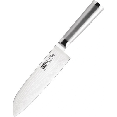 Tsuki nôž z damaškovej ocele Santoku 18 cm kovová rukoväť