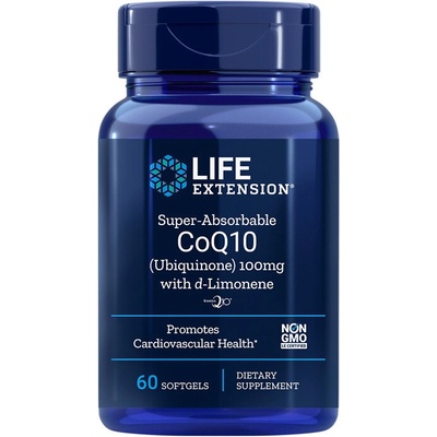 Life Extension Коензим Q10 (убиквинон) 100 mg + d-Лимонен 60 софтгел капсули | Life Extension (01951 LE)