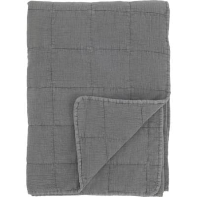 Chic Antique Hromově šedý přehoz s opraným vzhledem Aix Vintage – 180*130 cm