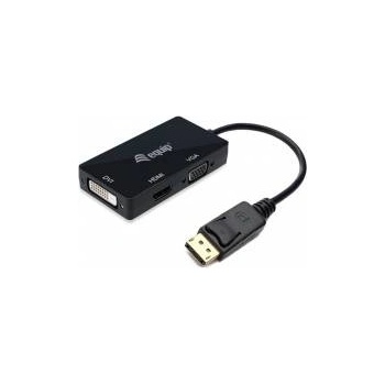 Htc equipement Equip 133441 адаптер за видео кабел 0, 24 м DisplayPort DVI-D + VGA (D-Sub) + HDMI Черен