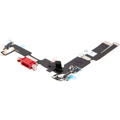 AppleMix Napájací a dátový konektor s flex káblom + mikrofóny pre Apple iPhone 14 Plus - červený - kvalita A+