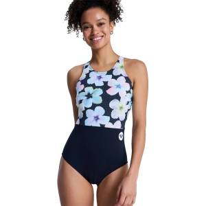 Roxy Бански костюм Roxy Active Perf PT swimsuit - Black (Anthracite Im Fleur Real)