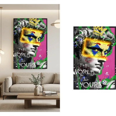 LED obraz na stenu – Antická socha v modernom pop art štýle – 83 x 123 cm
