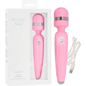 Pillow Talk Cheeky Wand - розов вибратор с акумулаторно захранване