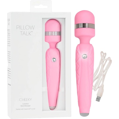 Pillow Talk Cheeky Wand - розов вибратор с акумулаторно захранване