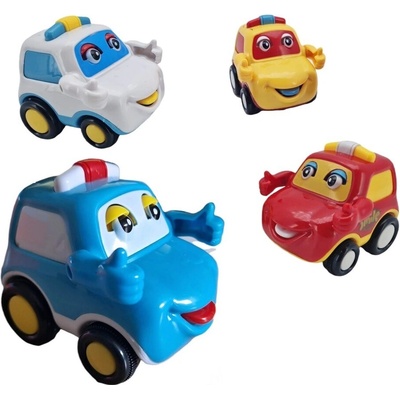 Lamps Autíčko na zotrvačník s pohybujúcimi sa očami jazykom a rukami 9cm žltá